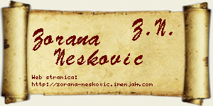 Zorana Nešković vizit kartica
